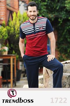 Trendboss Ringel Erkek 3 lü Pijama Takım 1722 resmi