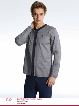U.S Polo 17204 Erkek Boydan Patlı Pijama Takım resmi